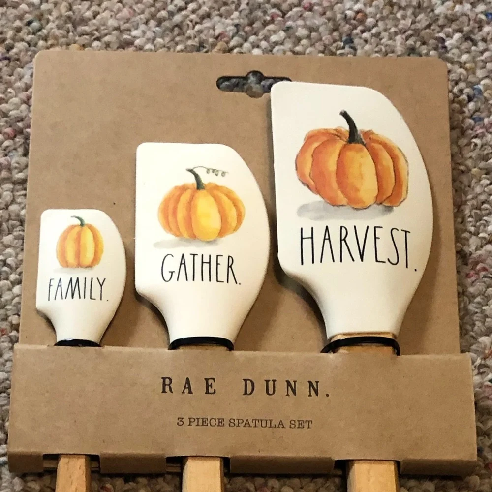 🆕 Rae Dunn Fall Pumpkin Spatula Set Of 3